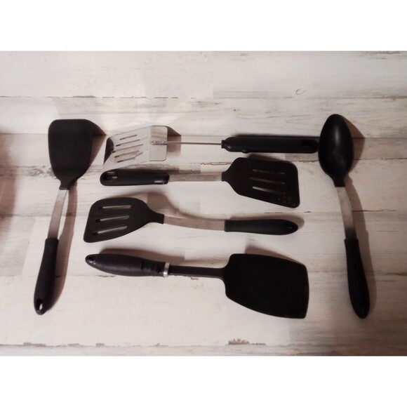Utensil Spoon/Fatula Set Of Six Used Conditions Some Damage See Photographs - Picture 8 of 11